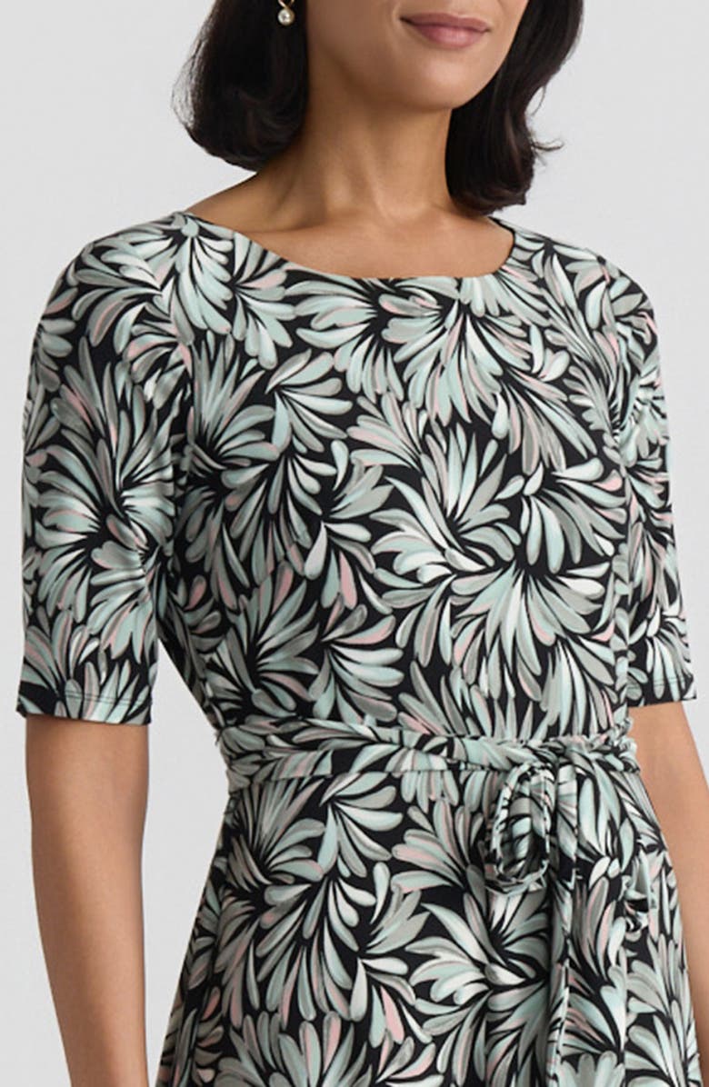 KASPER Print Tie Belt A-Line Dress, Alternate, color,