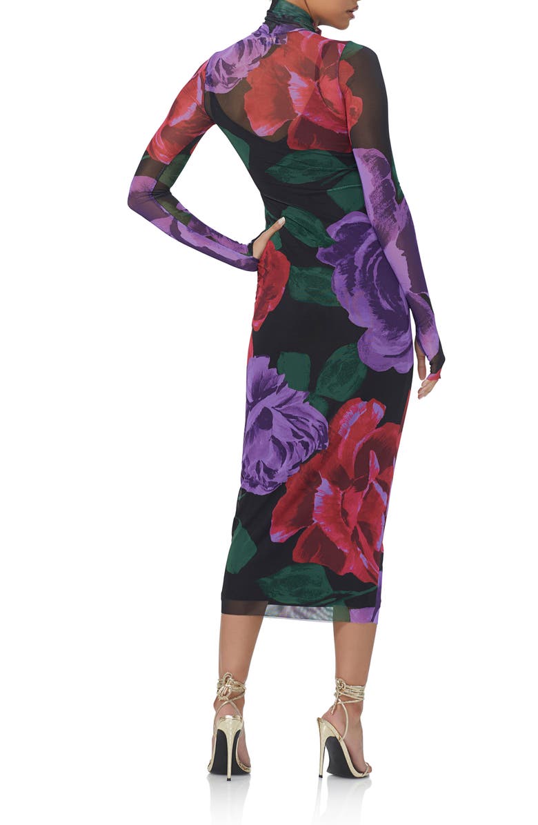 AFRM Shailene Turtleneck Long Sleeve Mesh Dress, Alternate, color,