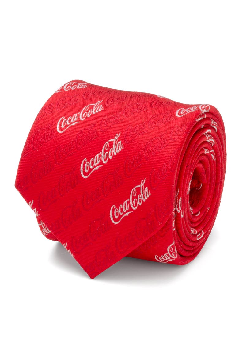 Coca-Cola® Logo Red Silk Blend Tie, Alternate, color, RED