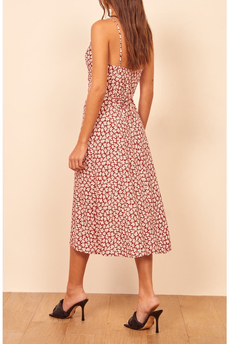 Gemstone Sleeveless Midi Dress, Alternate, color, GRENADINE