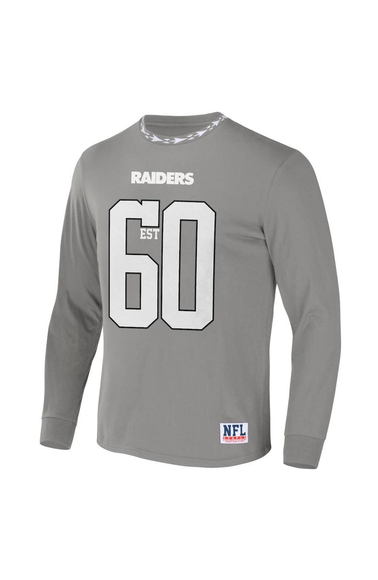 STAPLE Men's NFL x Staple Gray Las Vegas Raiders Core Team Long Sleeve T-Shirt, Alternate, color, Gray