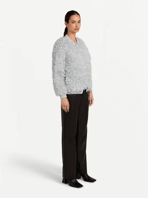 Gobi Mongolian Cashmere Loop-stitch Cashmere Cardigan In Silver Birch