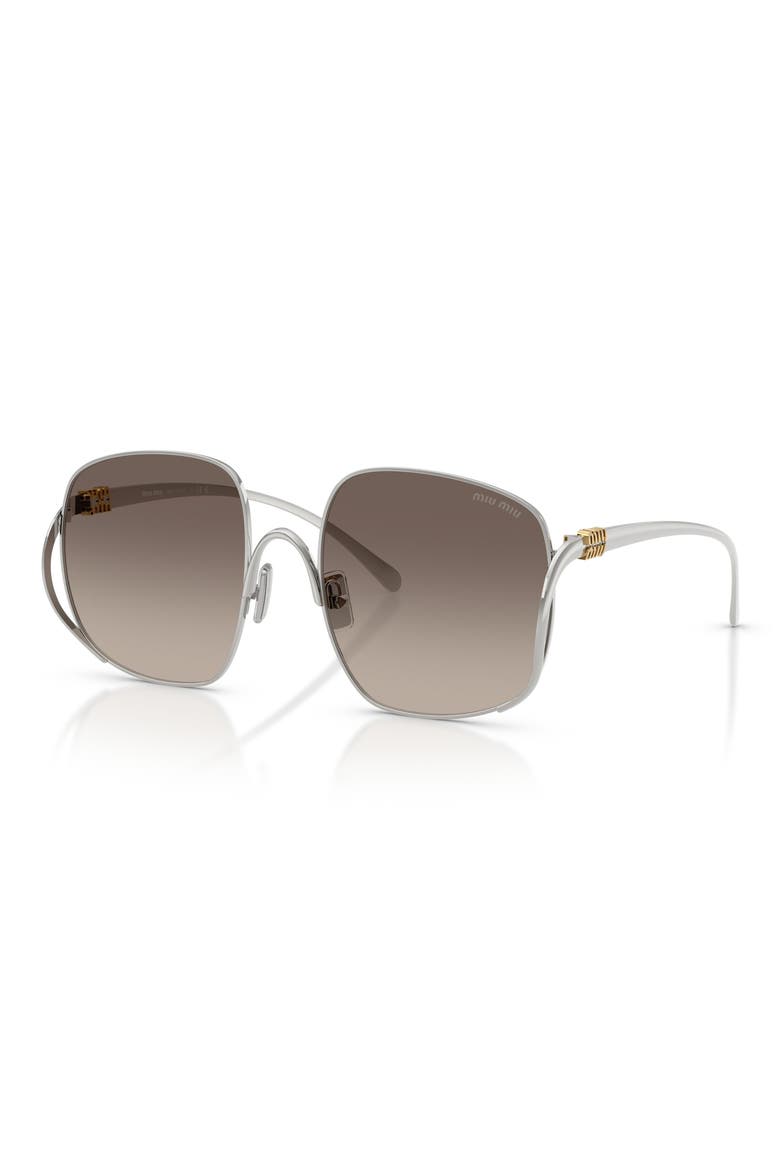 MU A57S 57mm Gradient Square Sunglasses, Alternate, color, SILVER/ GREY GRADIENT