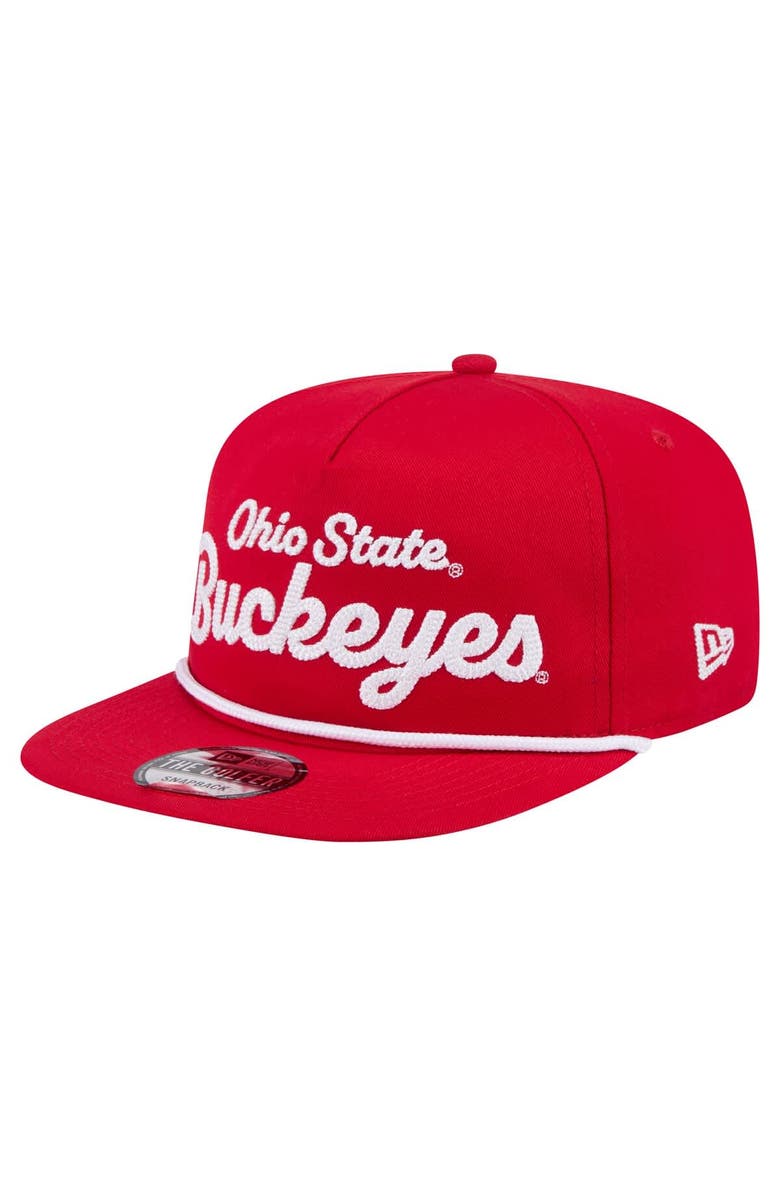 New Era Men's New Era Scarlet Ohio State Buckeyes Adventure Team Text Golfer Snapback Hat, Alternate, color, Scarlet
