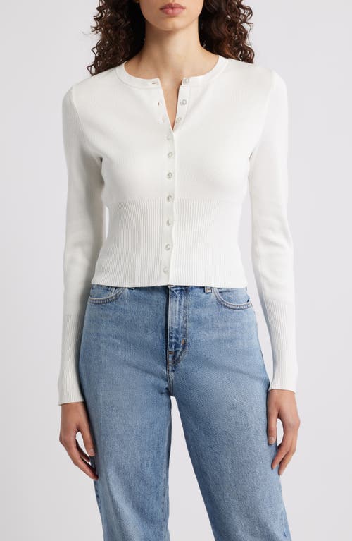 525 Mae Trim Fit Cardigan In White