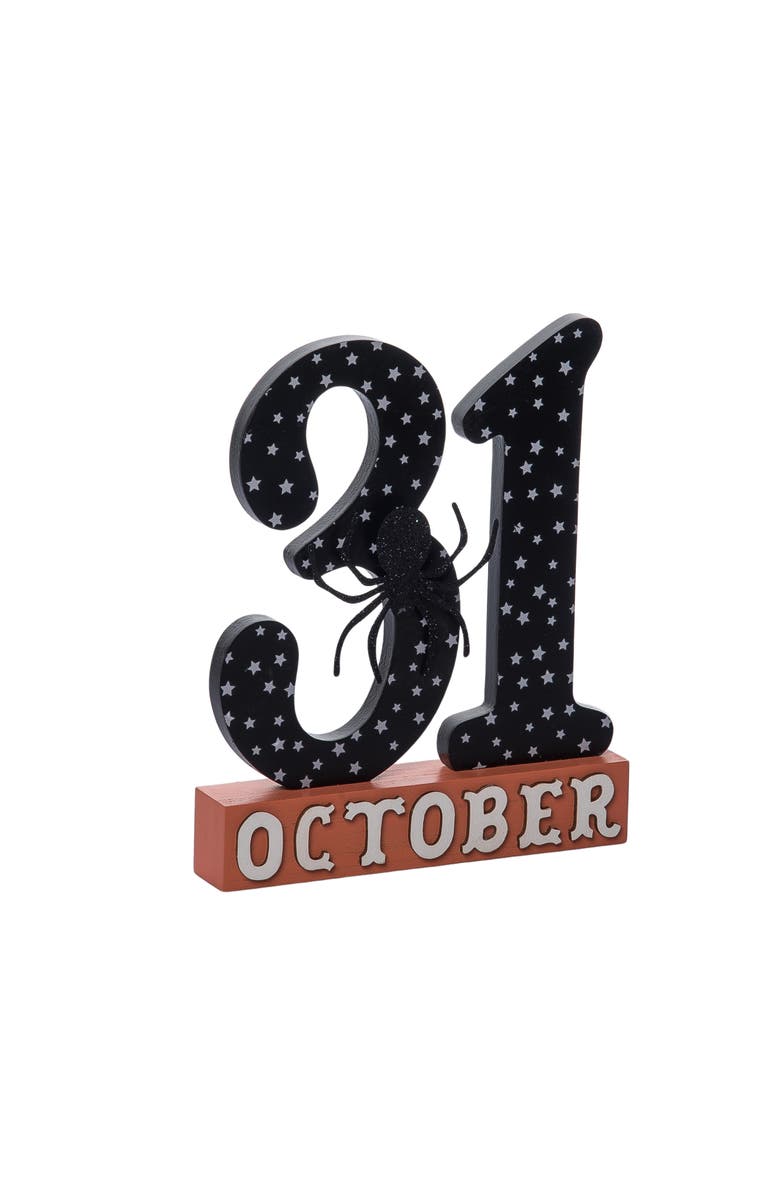 Transpac MDF October 31st Decor Freestanding Tabletop Signs Wood Fall, Alternate, color, Black