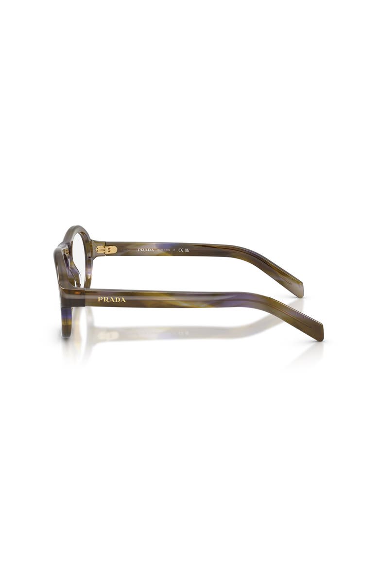 Prada 52mm Rectangle optical glasses, Alternate, color, Brown