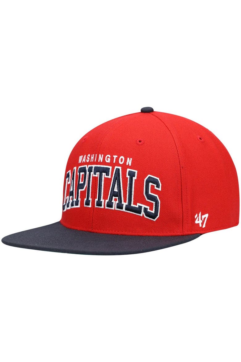 Men's '47 Red Washington Capitals Captain Snapback Hat, Main, color, RED