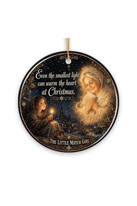 The Little Match Girl Warm Round Ceramic Ornament