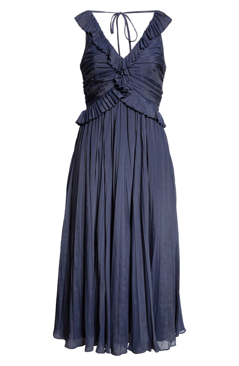 Cinq à Sept Callowary Ruffle Detail Midi Dress, Alternate, color,