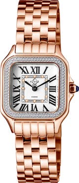 GV2 Women's Milan Diamond Dial Bracelet Watch, 27.5mm