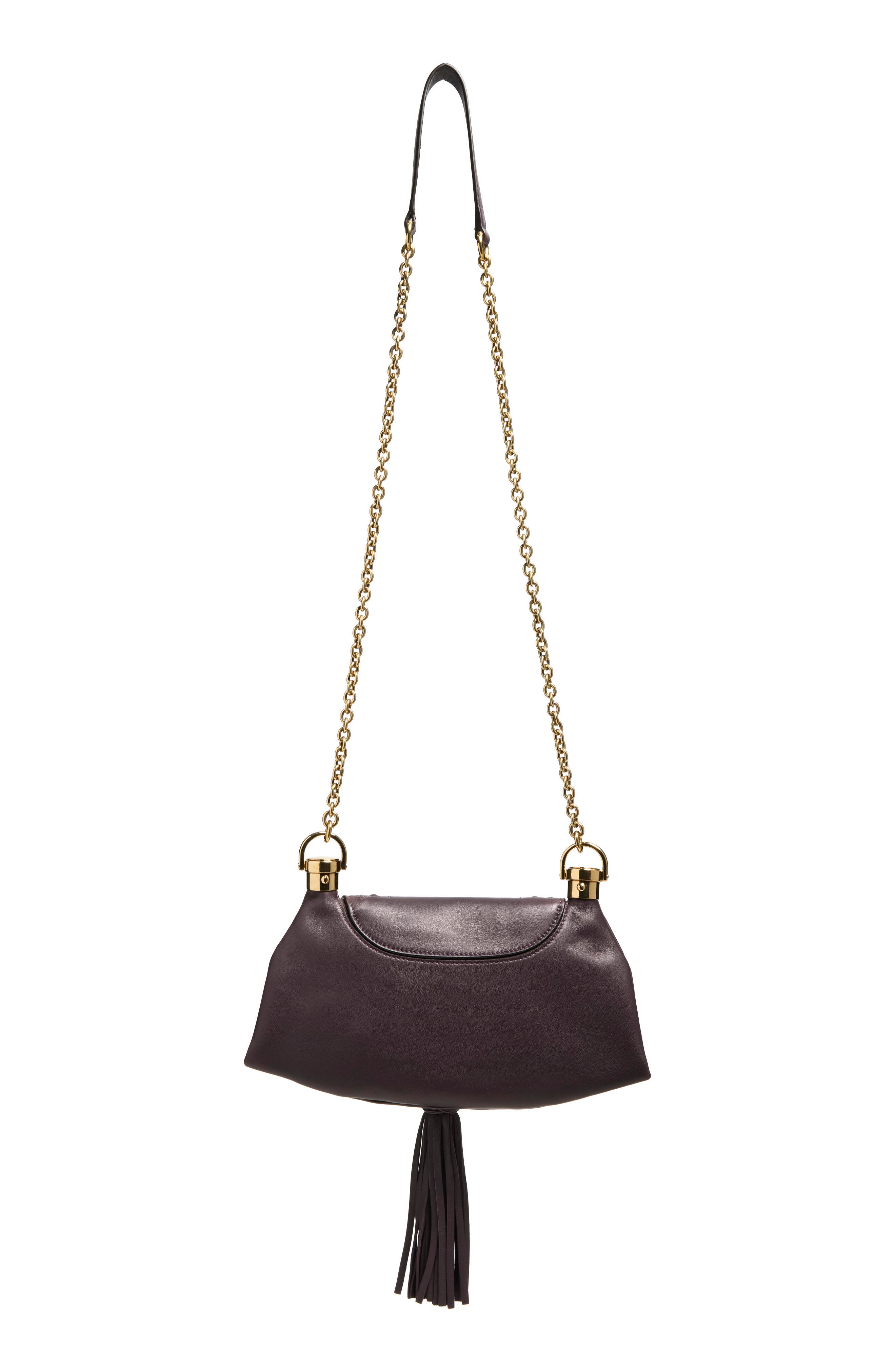 Marcie Foulard Leather Chain Crossbody Bag, Alternate, color, KOHL VIOLINE