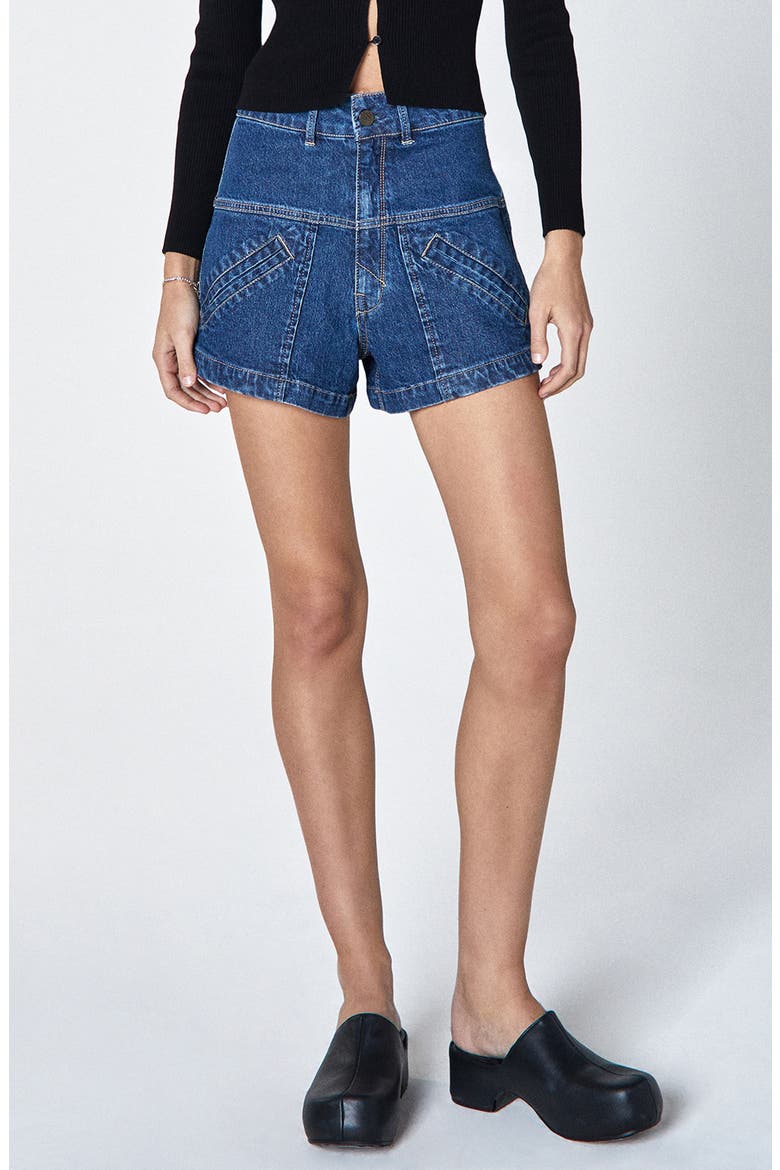 Nora High Waist Denim Shorts, Main, color, FLEX