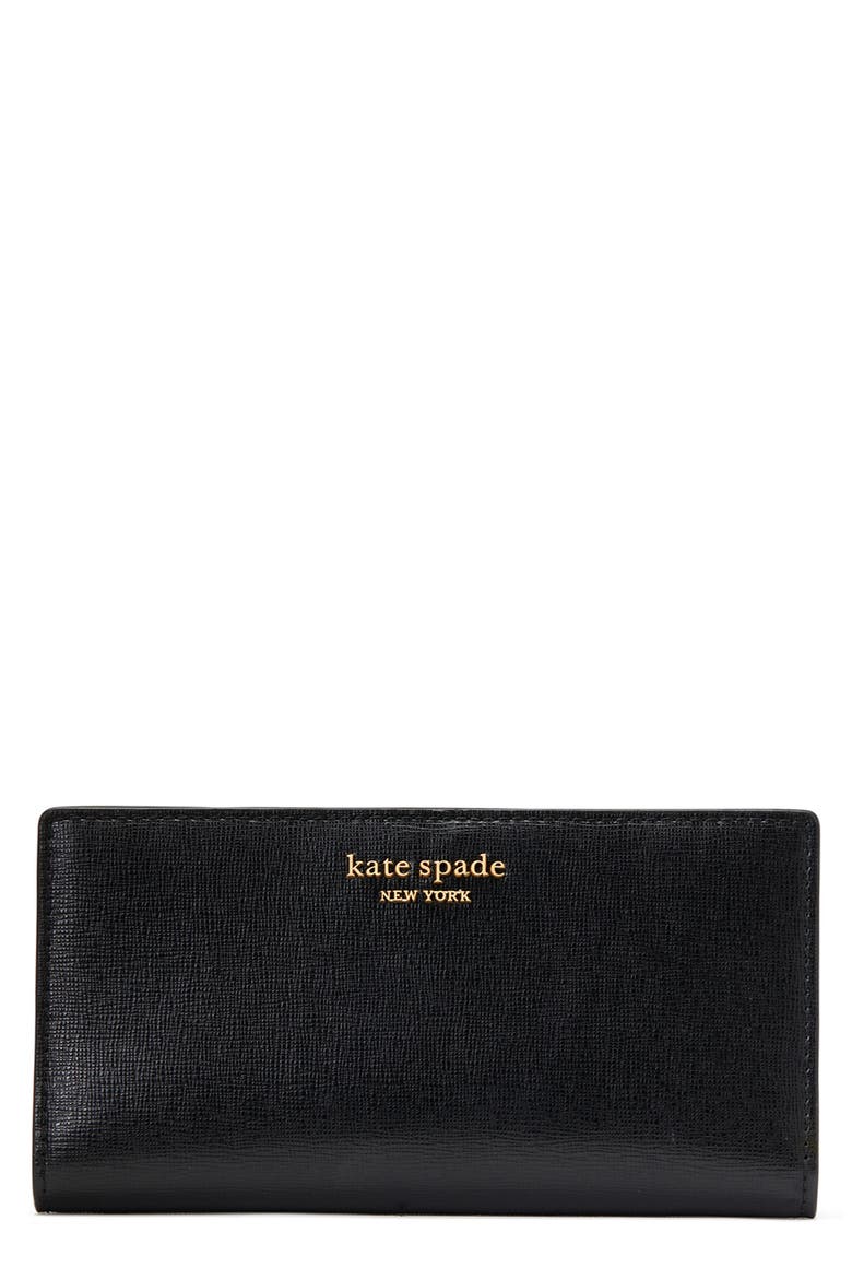 small morgan slim leather bifold wallet, Main, color, BLACK