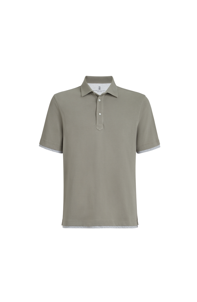 Brunello Cucinelli Piqué polo shirt, Main, color, Khaki