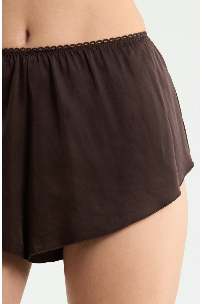 Satin Two-Piece Camisole and Shorts Sleep Set, Alternate, color, BROWN MOLE