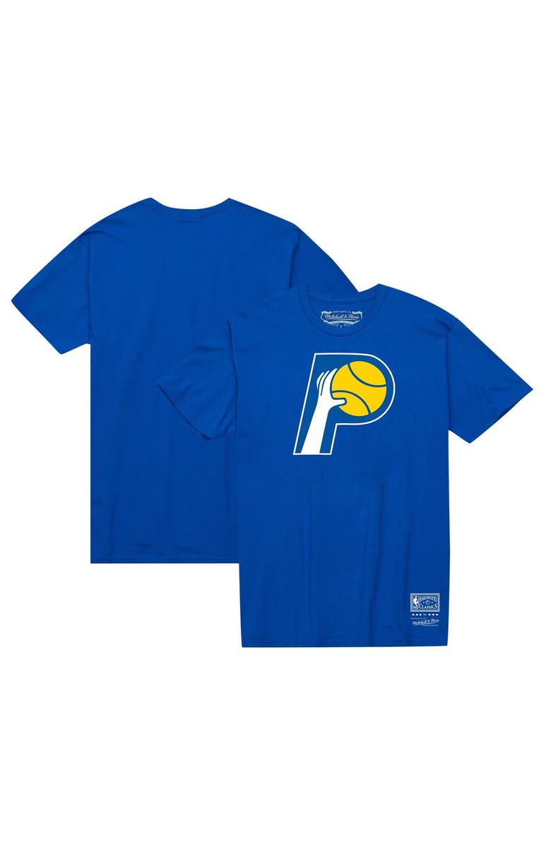 Mitchell & Ness Unisex Mitchell & Ness  Royal Indiana Pacers Hardwood Classics MVP Throwback Logo T-Shirt, Main, color, 