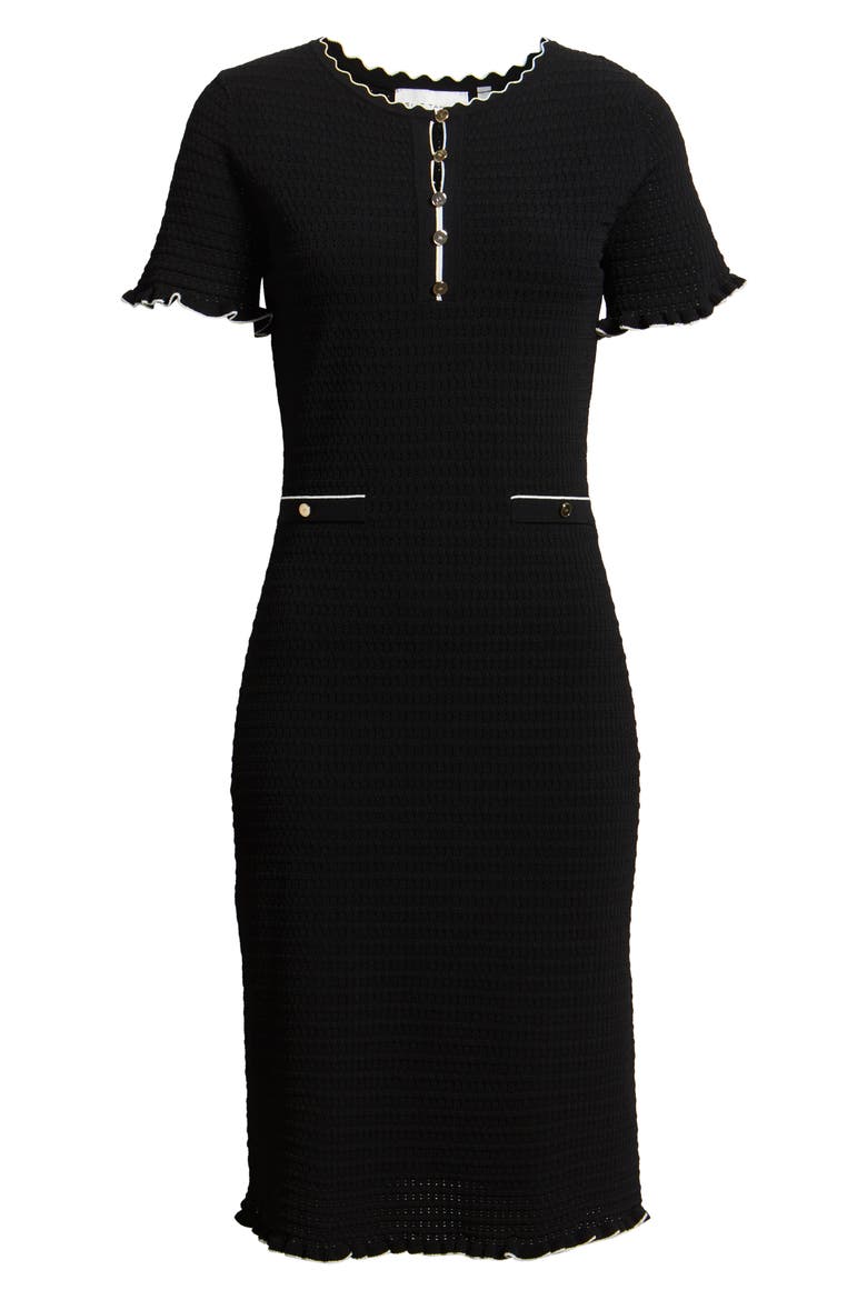 The Easton Midi Dress, Alternate, color, NOIR/ IVORY