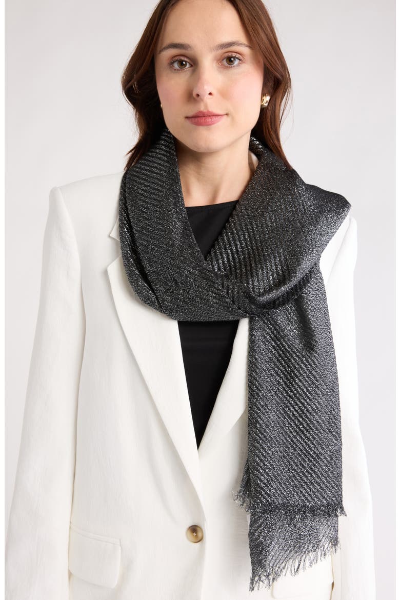 Pleated Occasion Wrap, Alternate, color, BLACK