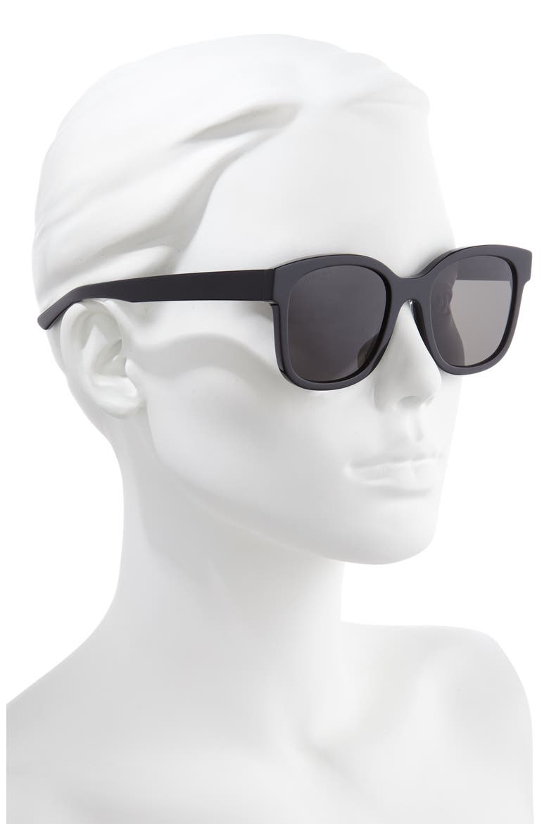 52mm Polarized Square Sunglasses, Alternate, color, BLACK BLACK GREY