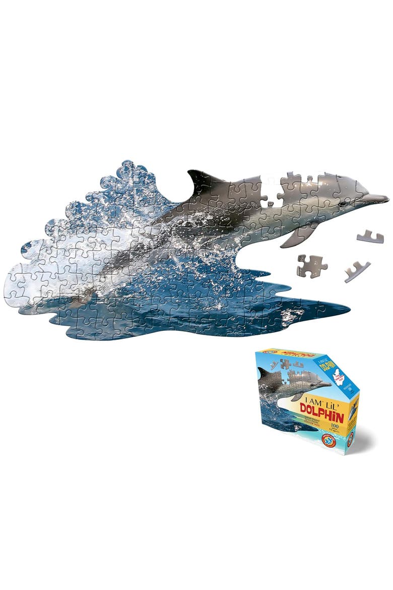 Lil Dolphin 100 Piece Jigsaw Puzzle, Main, color, Multicolored