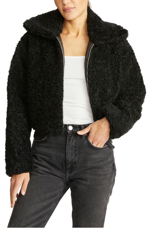 Cropped Plush Teddy Fur Jacket