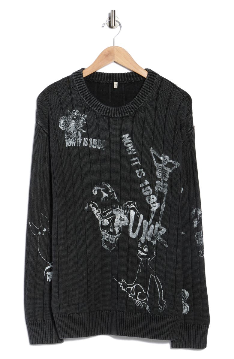 R13 Drop Needle Boyfriend Sweater, Alternate, color,