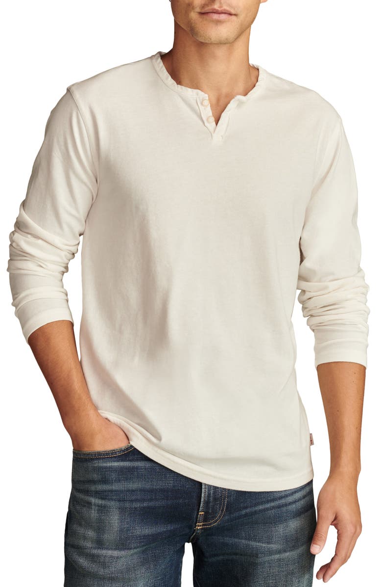 Lucky Brand Burnout Notch Neck Henley, Main, color, Marshmallow