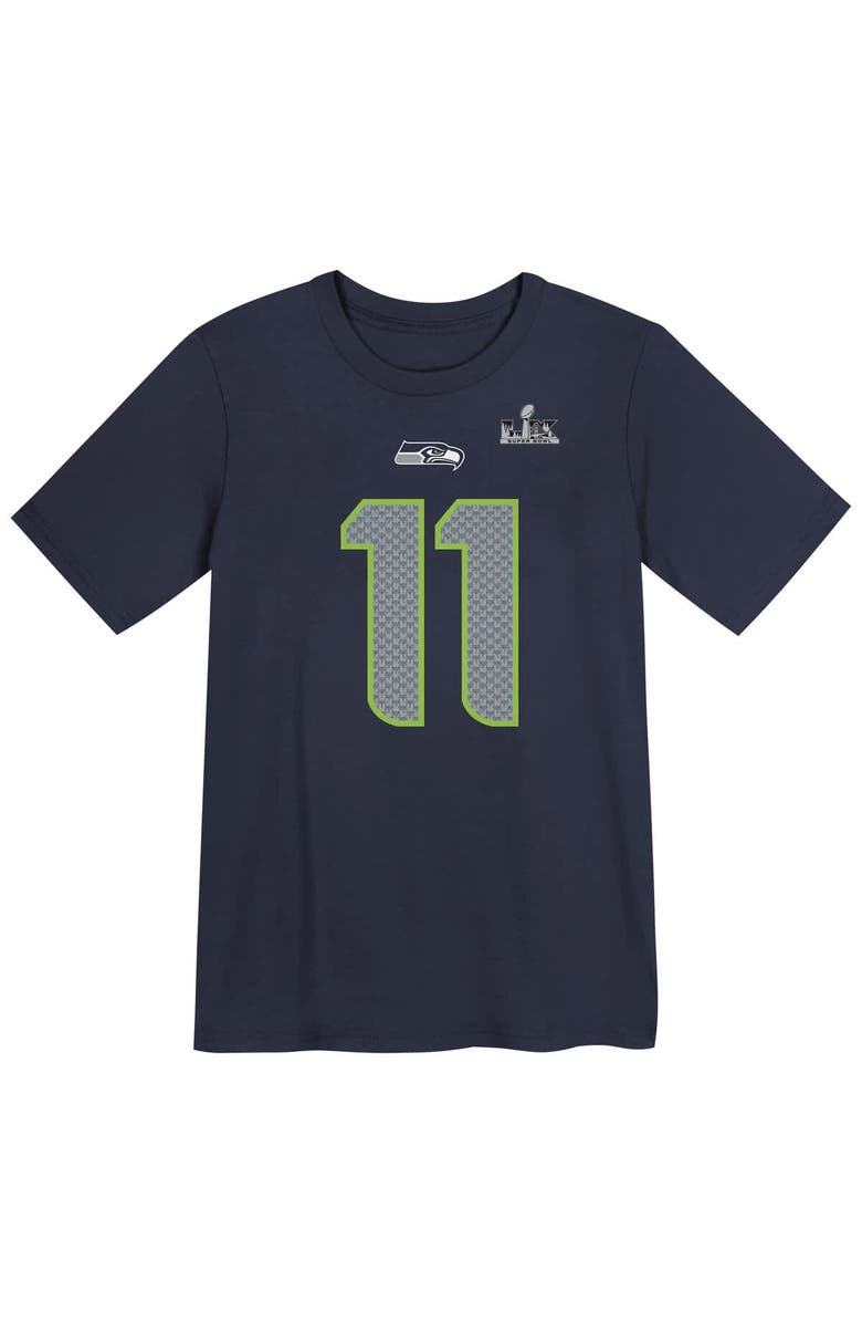 Nike Preschool Nike Jaxon Smith-Njigba College Navy Seattle Seahawks Super Bowl LX Patch Name & Number T-Shirt, Main, color, College Navy