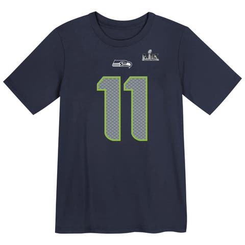 Preschool Nike Jaxon Smith-Njigba College Navy Seattle Seahawks Super Bowl LX Patch Name & Number T-Shirt