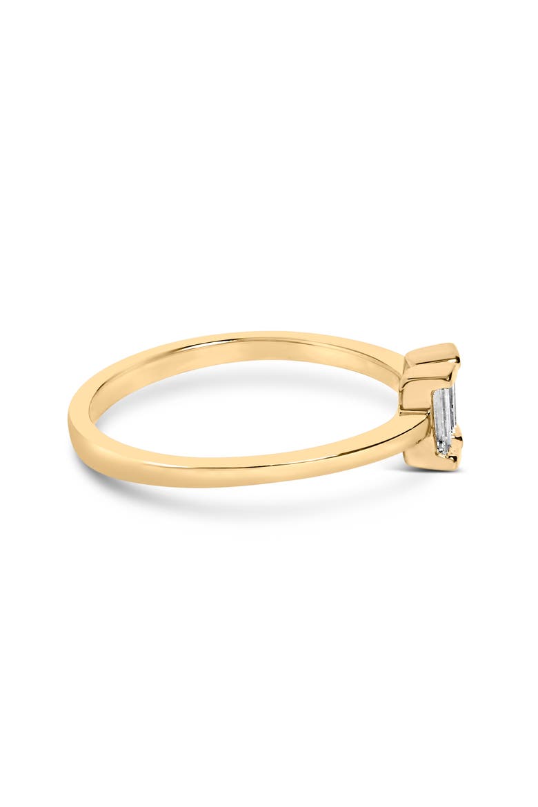 14K Yellow Gold Plated Sterling Silver 1/5 Ctw Baguette Diamond Open Band Ring, Alternate, color, Yellow Gold over Silver
