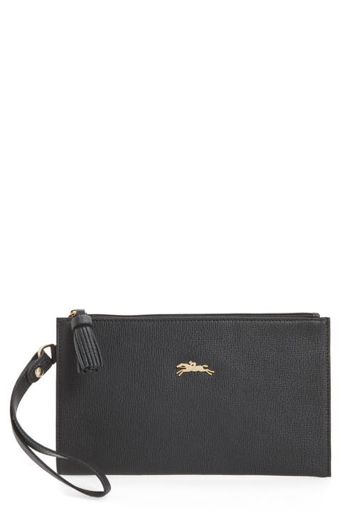 Pénélope Textured Leather Clutch