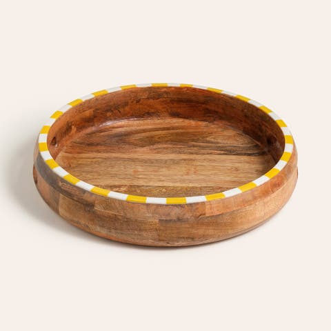 Nohar Deep Wood Tray Curated Decor