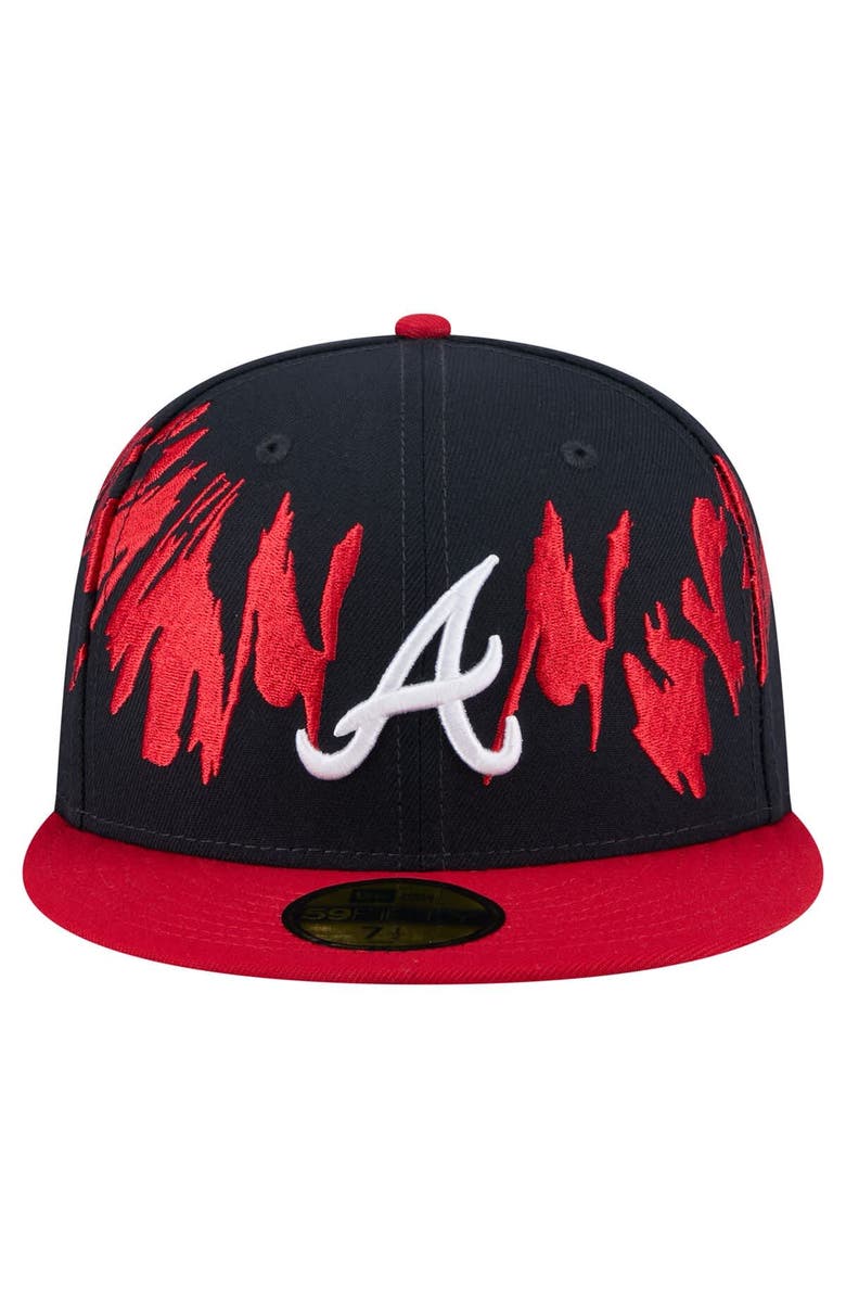 New Era Men's New Era Navy/Red Atlanta Braves Retro Pattern 59FIFTY Fitted Hat, Alternate, color, 