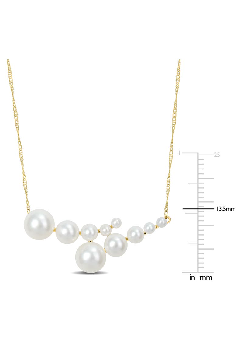 Graduated Cultured Pearl Necklace 14k, Alternate, color, Yellow Gold