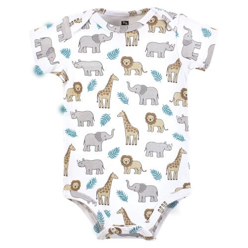 Hudson Baby Five-piece Set Of Cotton Infant All-in-one Bodysuits In Green