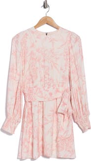 Alice + Olivia Molli Floral Long Sleeve Tie Waist Dress