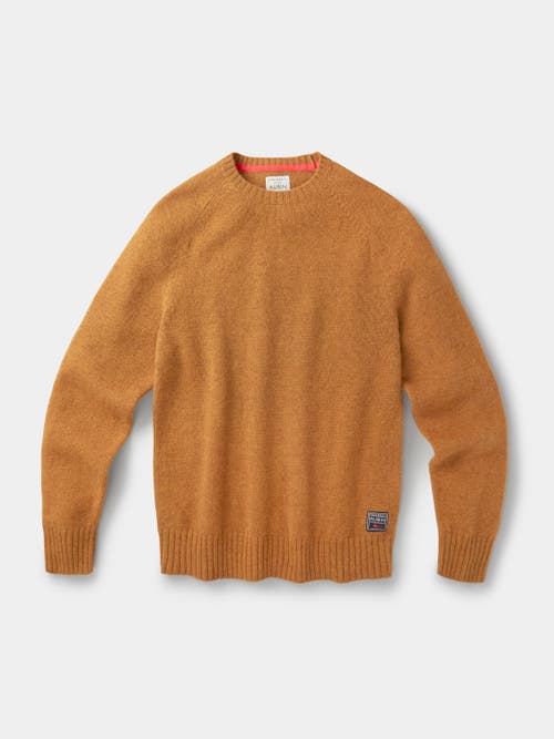 Aubin Prestwick Shetland Crew Neck Sweater In Gold