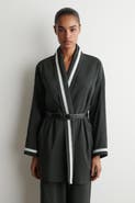 COS Contrast-piped Robe-style Blouse