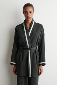 COS Contrast-piped Robe-style Blouse