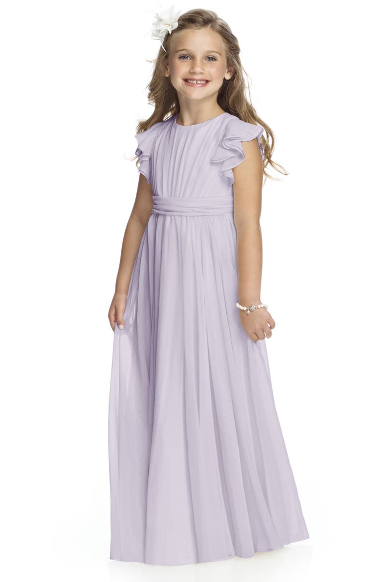 Long Chiffon Flower Girl Dress, Main, color, MOONDANCE