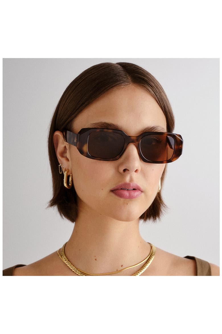 Ascendant 49mm Rectangular Sunglasses, Alternate, color, DARK TORTOISE