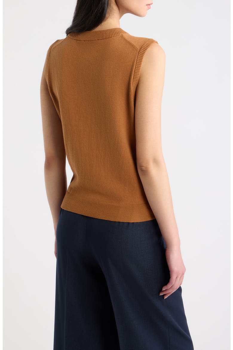 Cotton Blend Sweater Vest, Alternate, color, TOFFEE