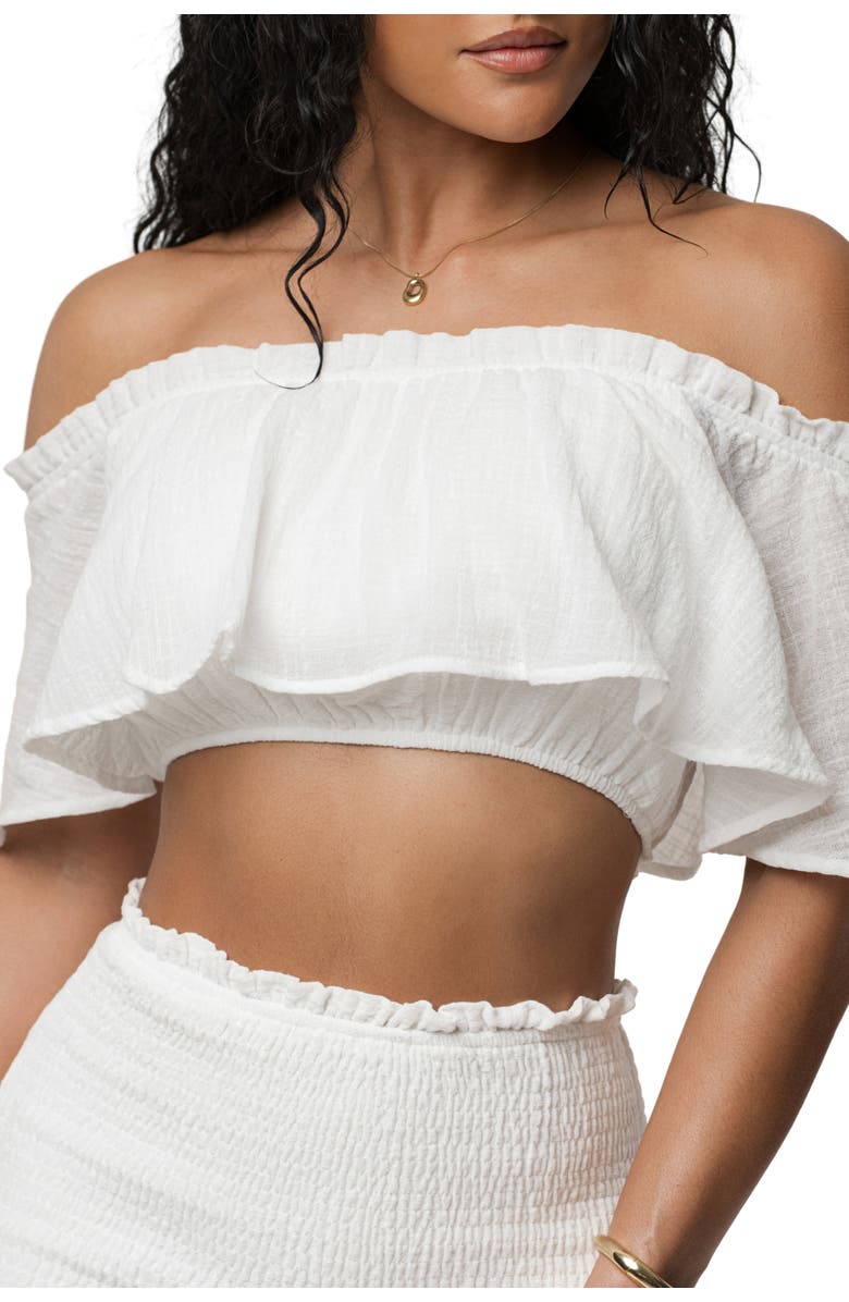 JLUXLABEL Sienna Ruffled Skirt Set, Alternate, color, White