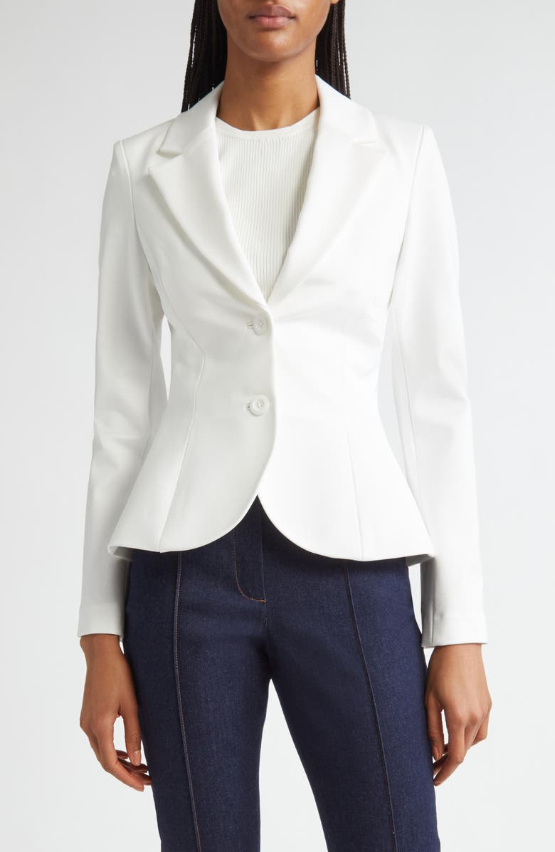 Alice + Olivia Iana Sculpted Blazer, Main, color, Off White