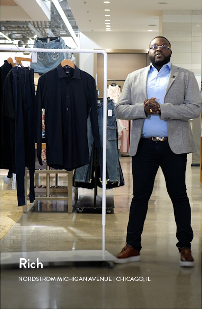 Hank Slim Fit Solid Performance Cotton Piqué Dress Shirt, sales video thumbnail