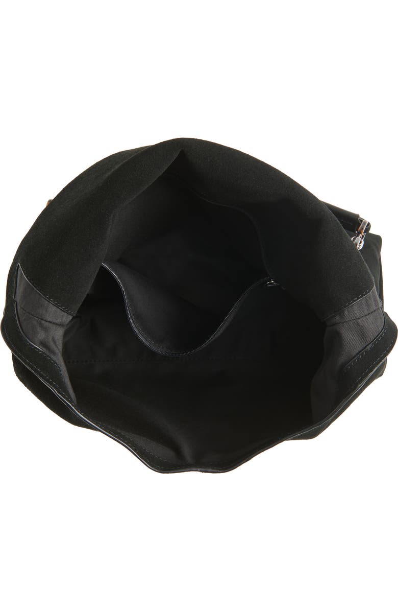 Rebecca Minkoff Love Note Suede Shoulder Bag, Alternate, color, Black