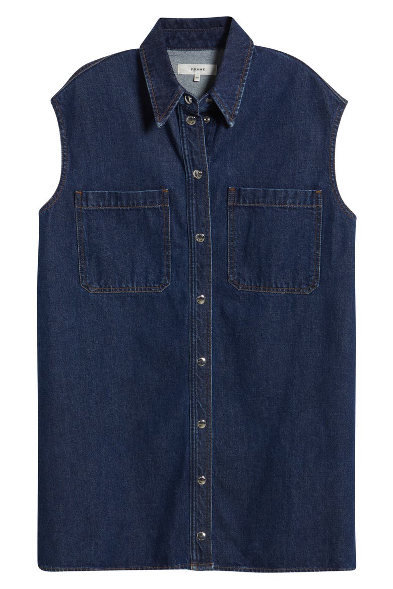 The Sleeveless Denim Mini Shirtdress, Alternate, color, FAULT