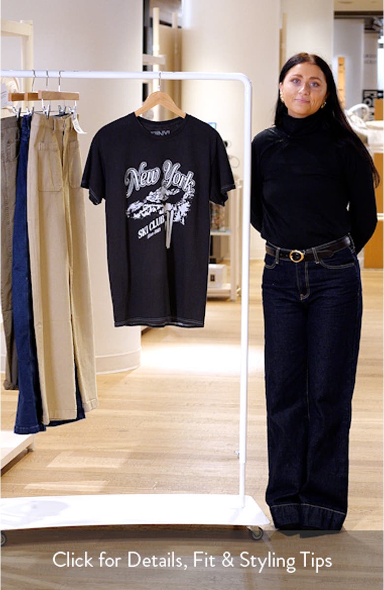 New York Ski Club Cotton Graphic T-Shirt, sales video thumbnail