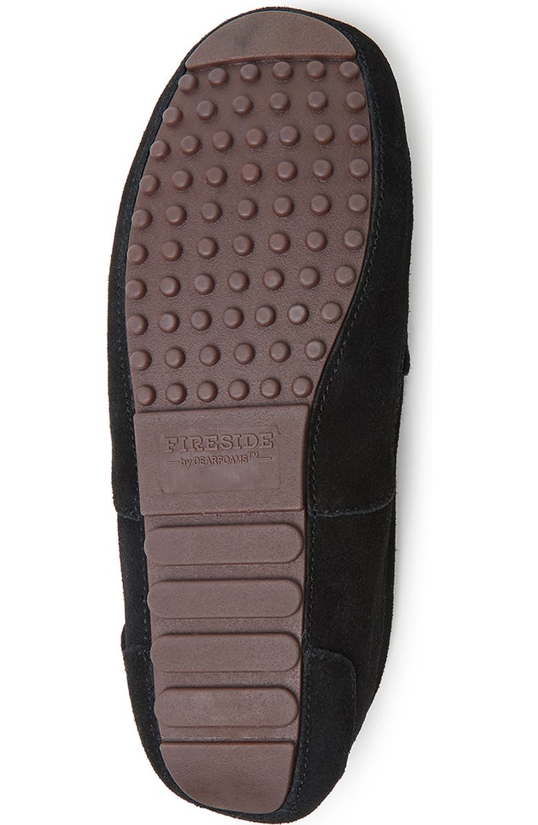 DEARFOAMS Fireside Melbourne Genuine Shearling Moccasin Slipper, Alternate, color, Black